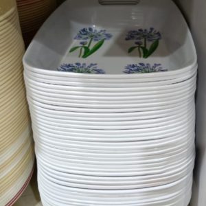 3 unidades de bandeja ovalada con manilla