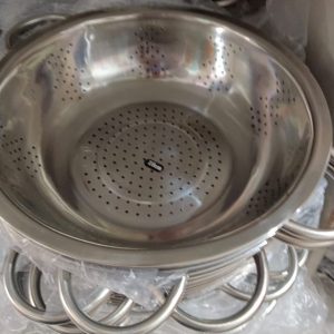 3 unidades de colador metal manillas 28cm